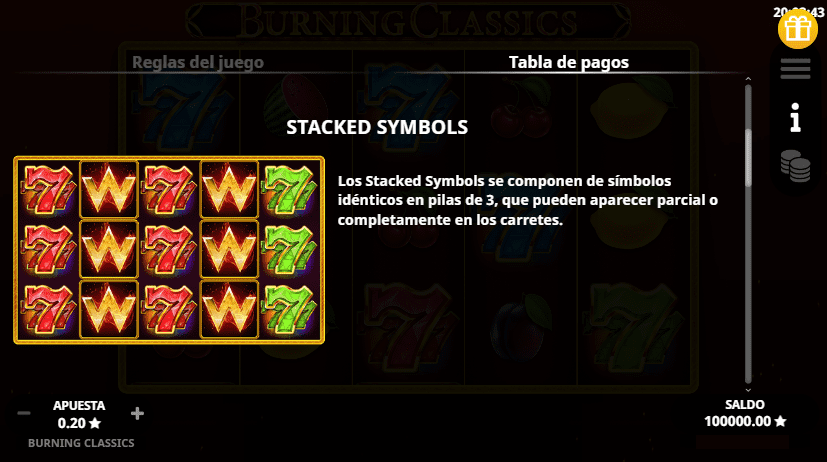 Símbolos y Valores de Multiplicador