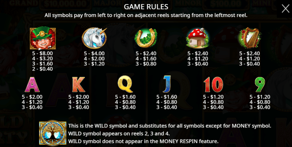 Valores de Símbolos y Jackpots Fijos