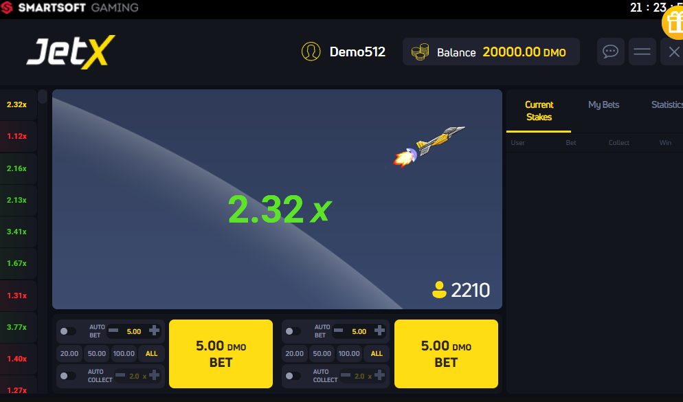 La versión “Demo” de JetX para jugar gratis